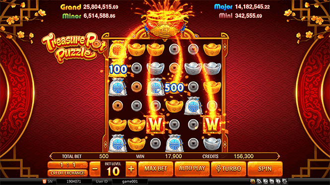 Treasure Pot Puzzle Fortune Slots  Match 3 Game