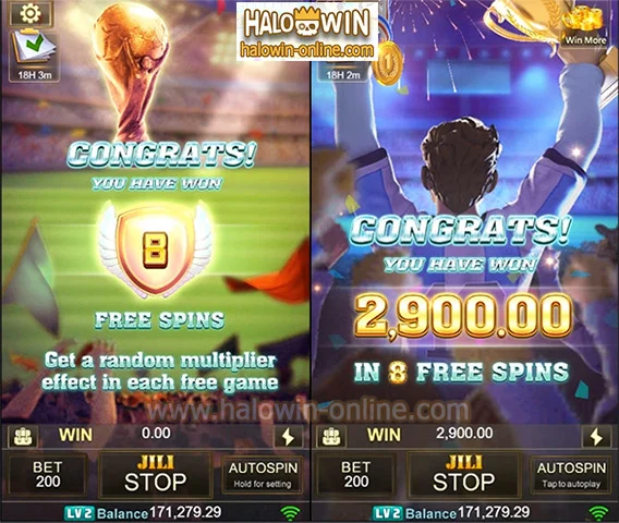 Jili World Cup Slot Sports Themed 8 Free Spins Win 2900